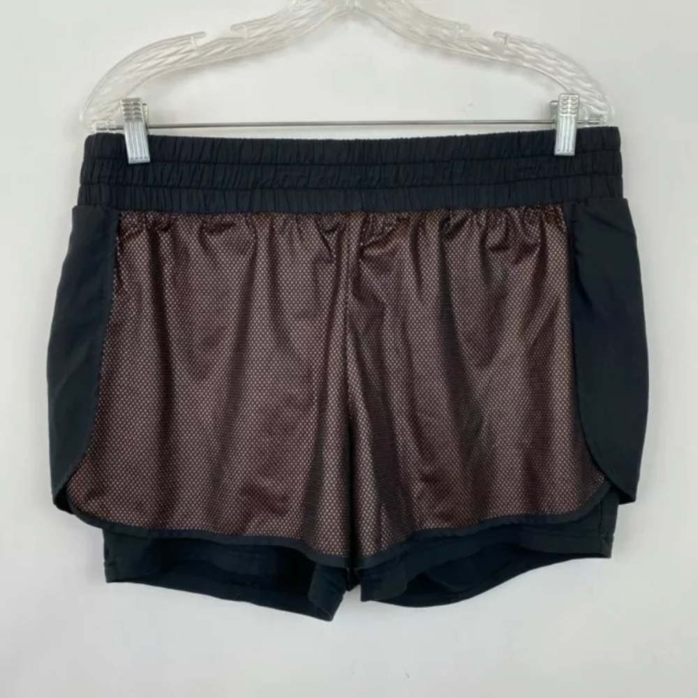 Fabletics Demi Lovato XL Lita Rose Gold black Mesh Shorts athletic